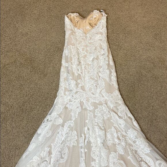 Watters Bridal Elegant Lace Strapless Gown NWOT - Picture 12 of 14